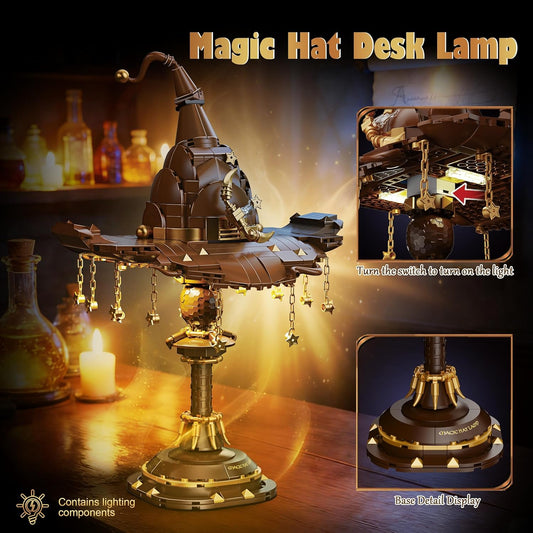 Magical Wizard Sorting Hat Building Blocks Lamp | LED Night Light (698 PCS)