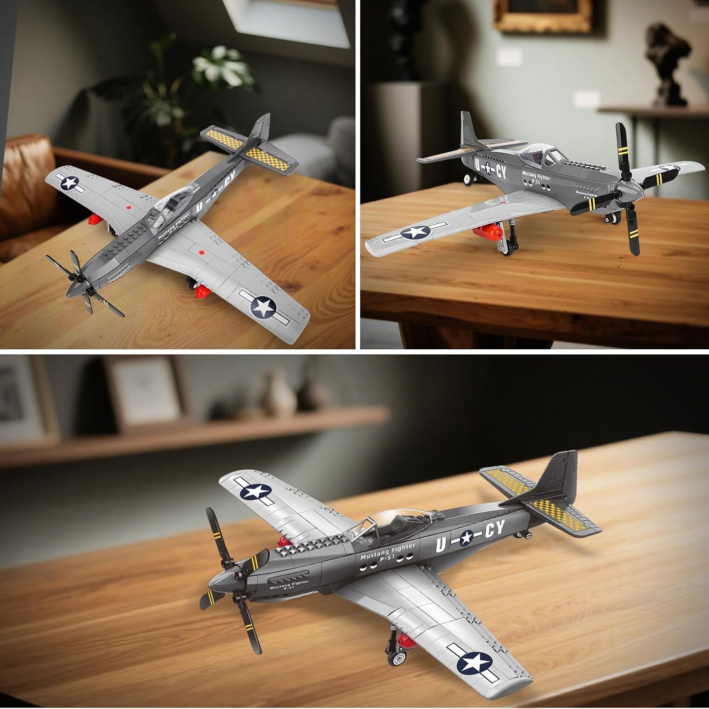 P51 Mustang Fighter Jet Building Set