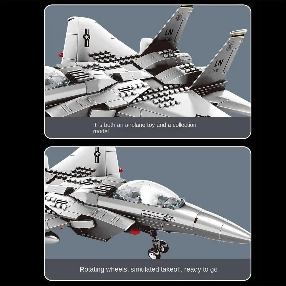 Fighter Jet Building Block Set 227 Pcs F-15 Eagle Fighter Jet Building Toys Set