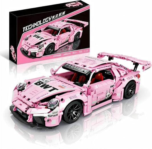 1:14 Pink Sport Racing Car Building Blocks Model Kit(1288 PCS)