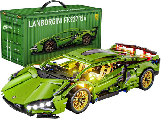 1:14 Green Sport Race Car Building Block Sets