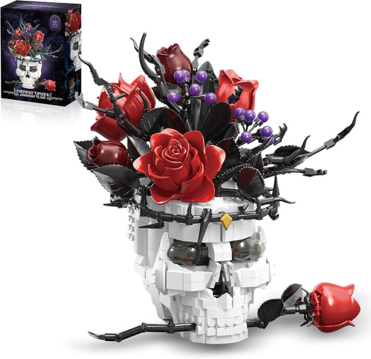 Skull Roses Flowers Building Set for Adults