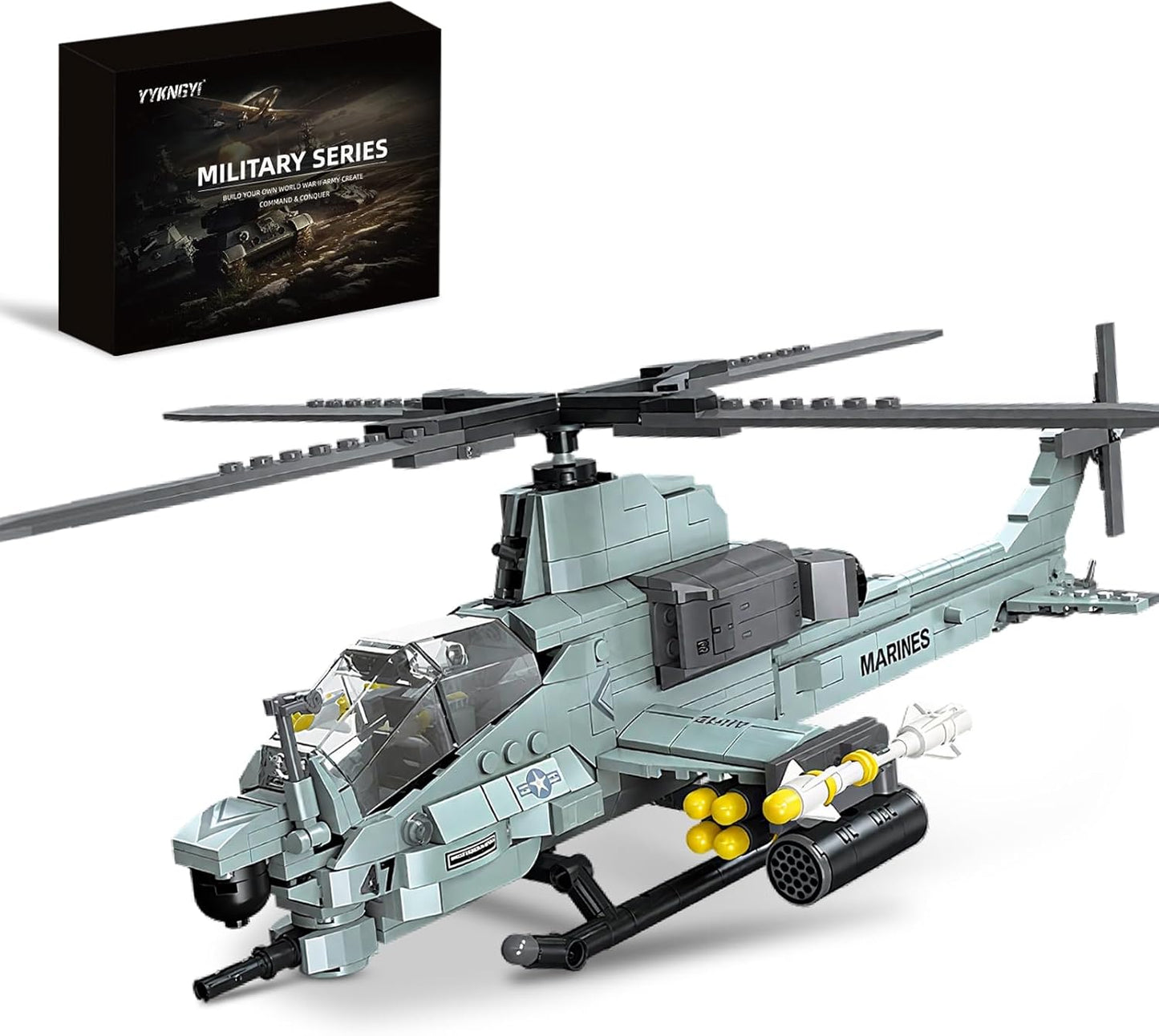 AH-1Z Viper Attack Helicopter Building Block Set (597 Pieces)