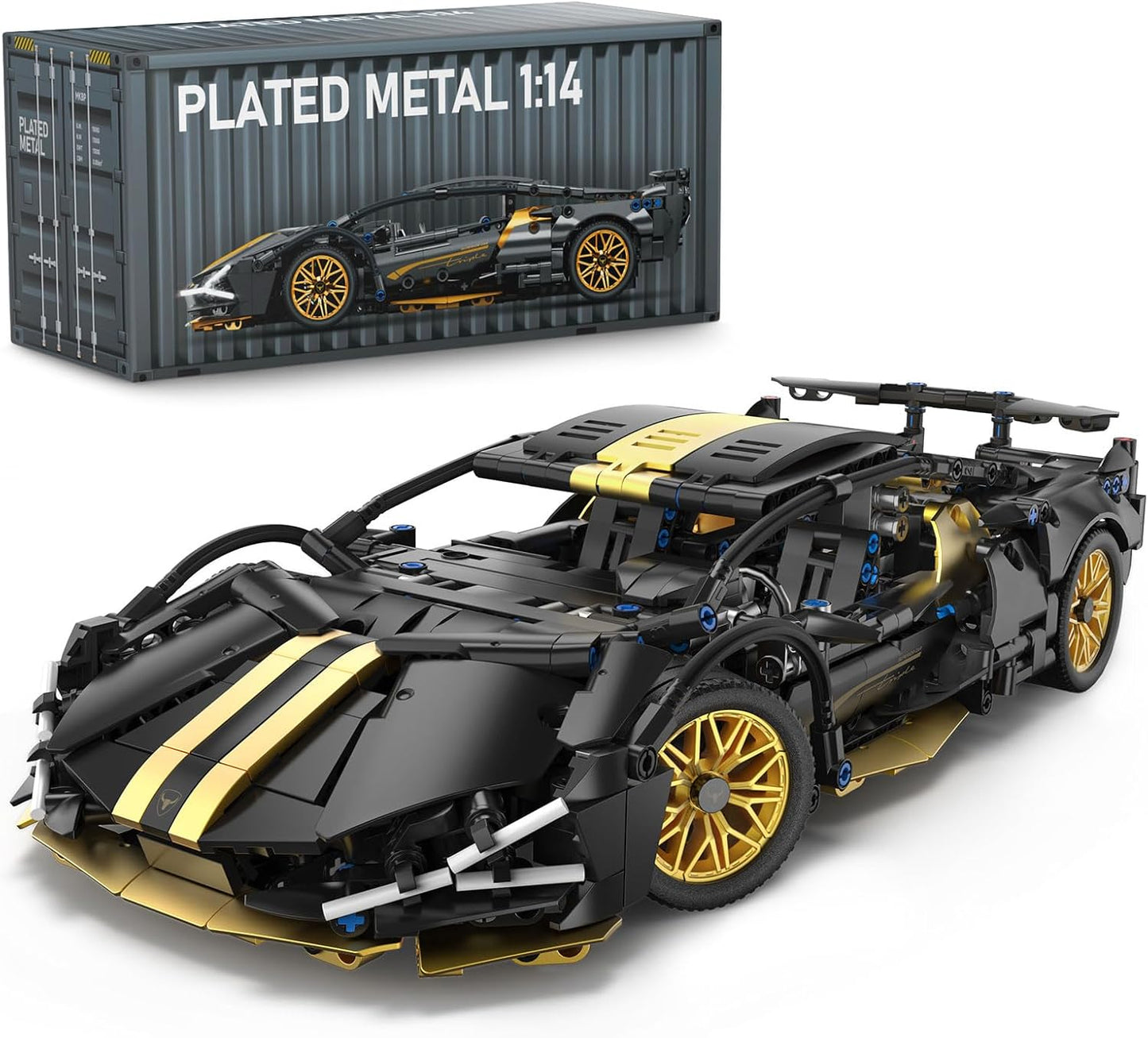 1:14 MOC Black Race Car Model Kits(1309 Pieces)