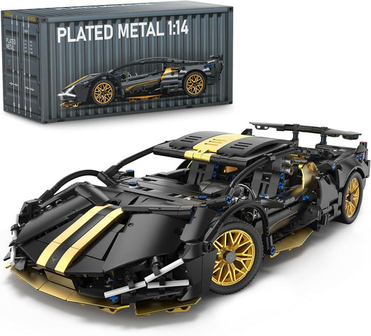 1:14 MOC Black Race Car Model Kits(1309 Pieces)