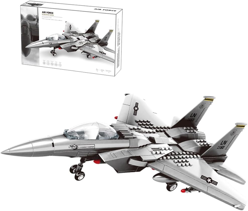 Fighter Jet Building Block Set 227 Pcs F-15 Eagle Fighter Jet Building Toys Set