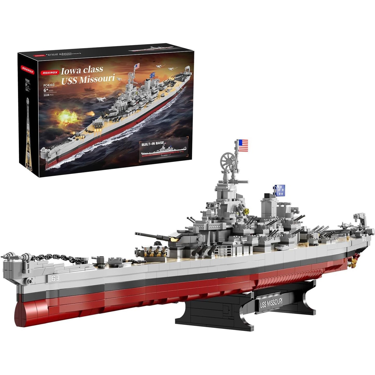Military Series World War II Battleship Building Kit 2228 Pieces