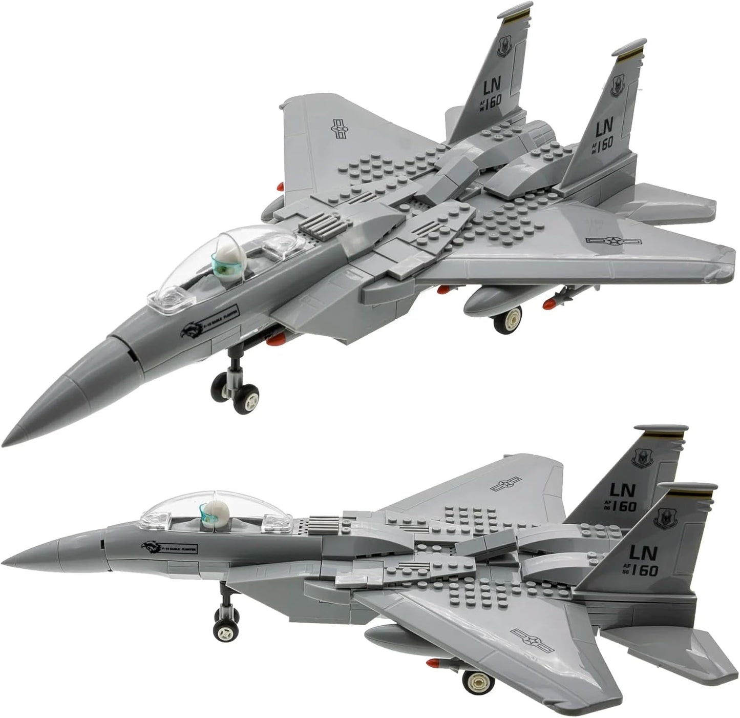 Fighter Jet Building Block Set 227 Pcs F-15 Eagle Fighter Jet Building Toys Set