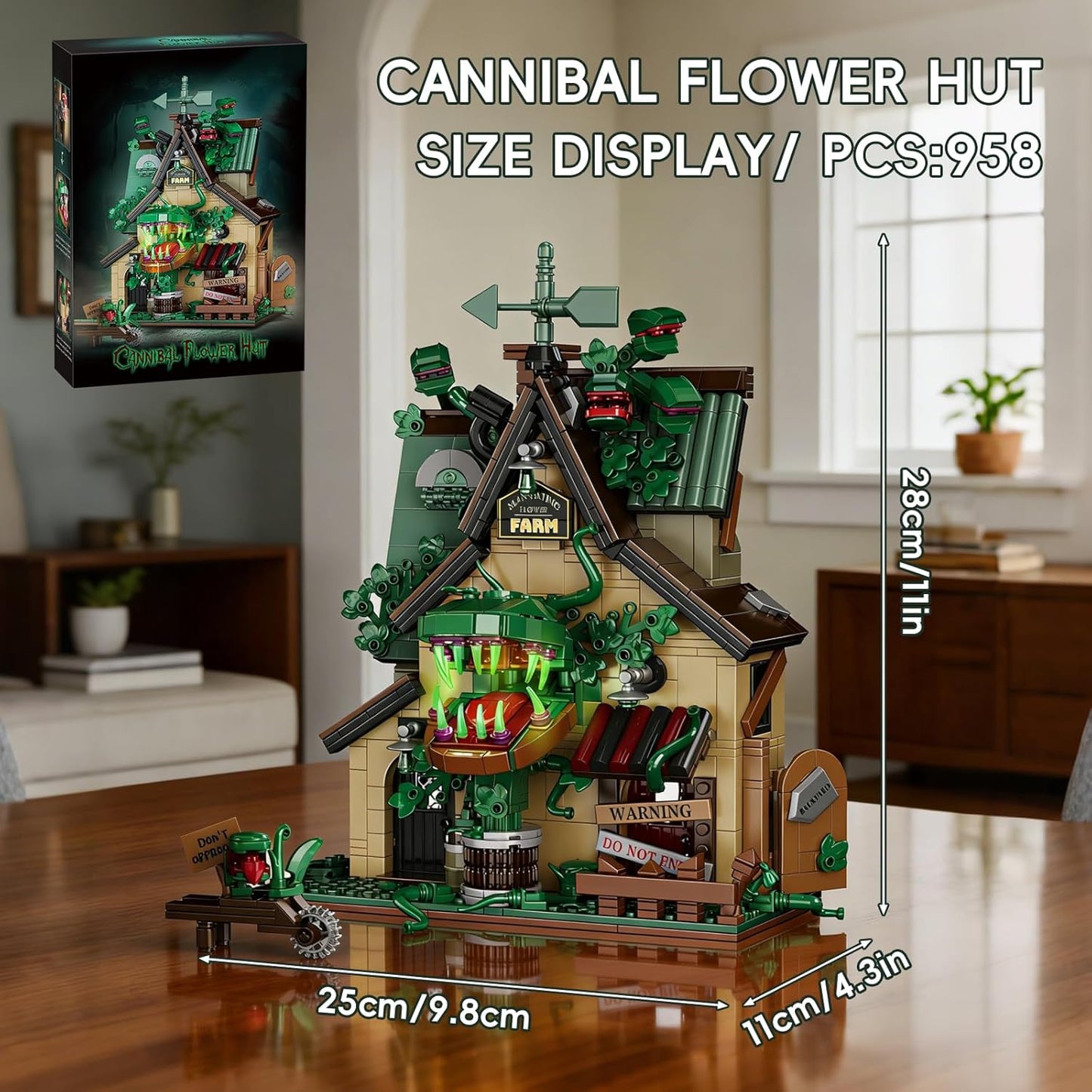 Haunted House Building Set Man-Eating Flower Farm Architecture Model Kit