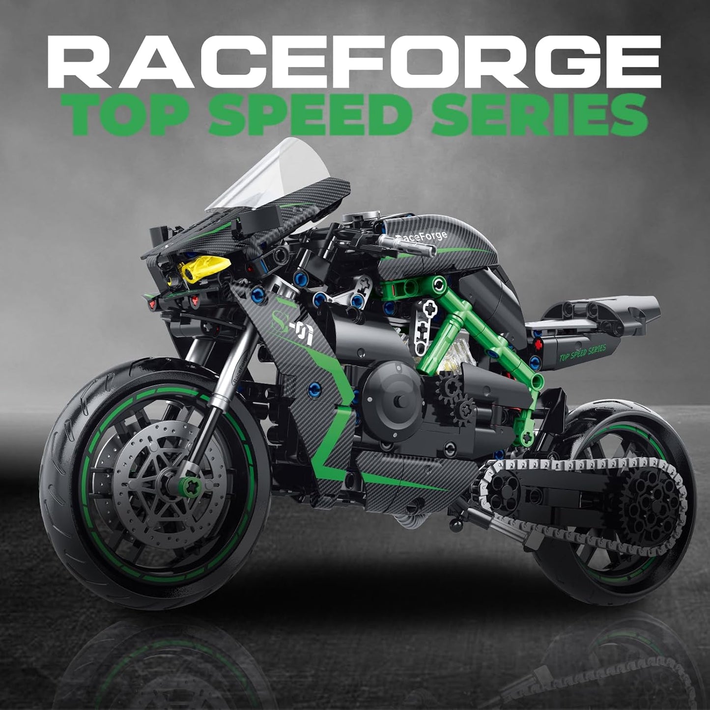 1:8 Motorcycle Building Set for Adults,Kickstand for Display(511PCS)