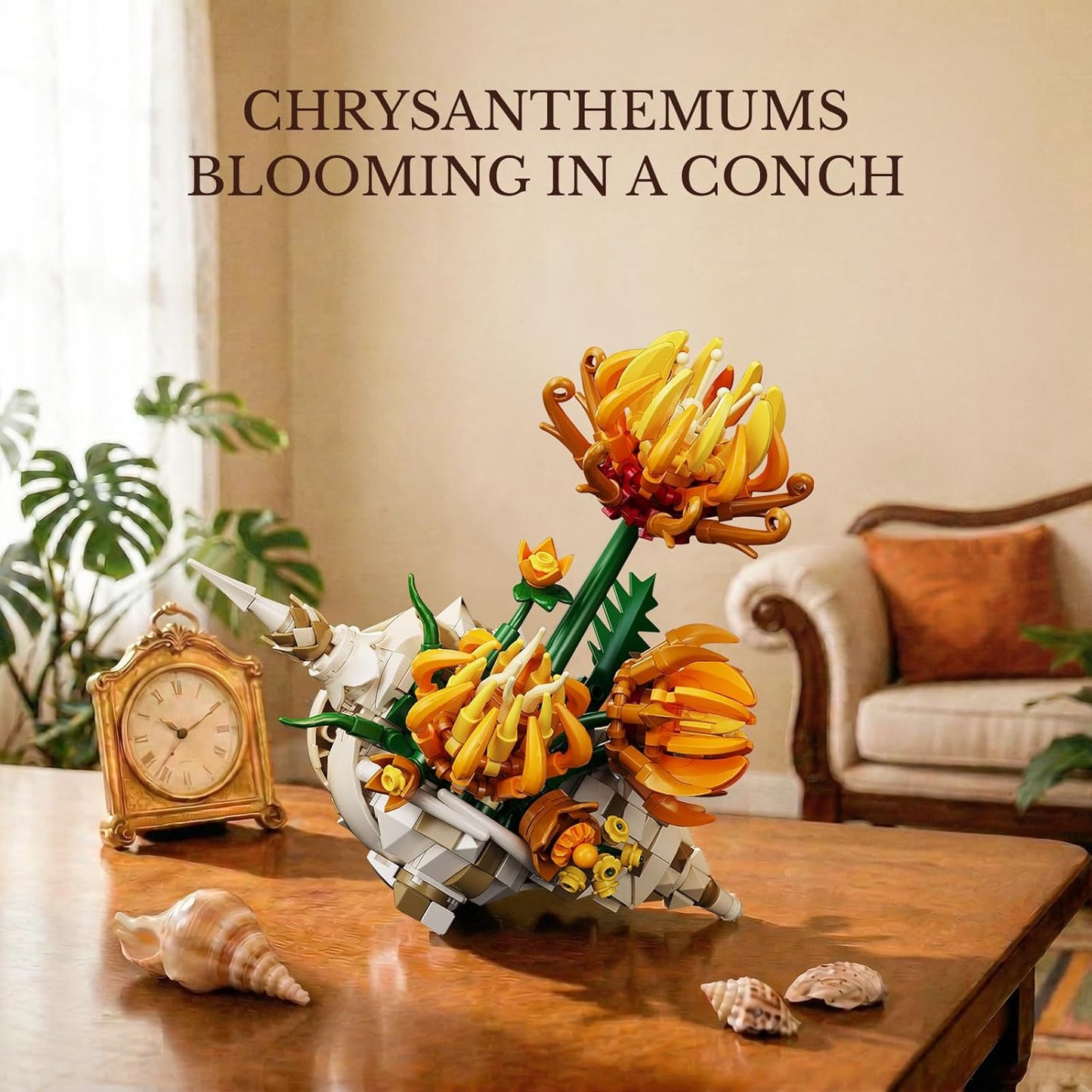 Chrysanthemum Conch Botanicals Building Set for Adults（585Pcs）