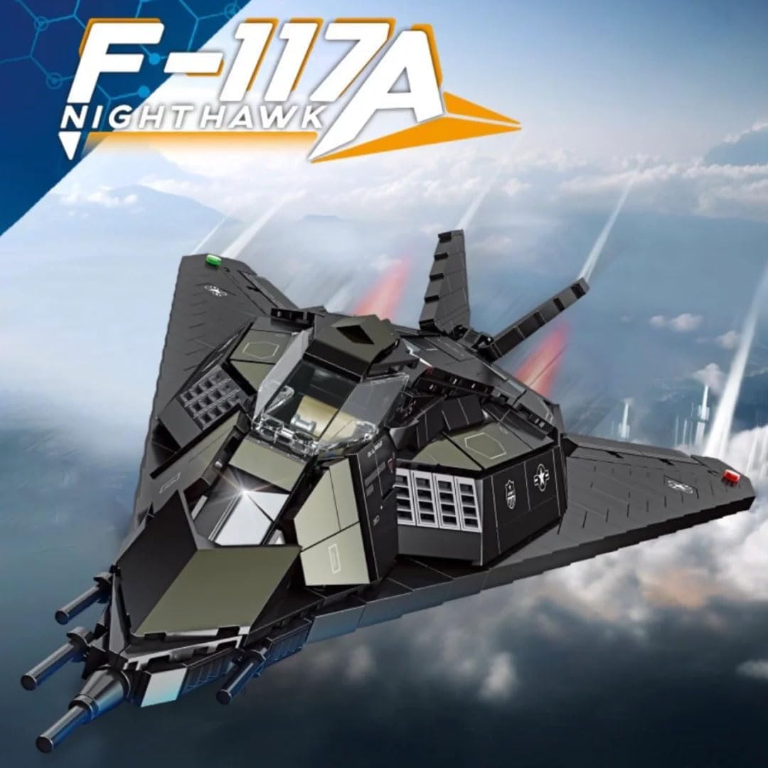 Military Fighter Building Set for Adults, F-117 A Nighthawk Aircraft Plane Model Kit