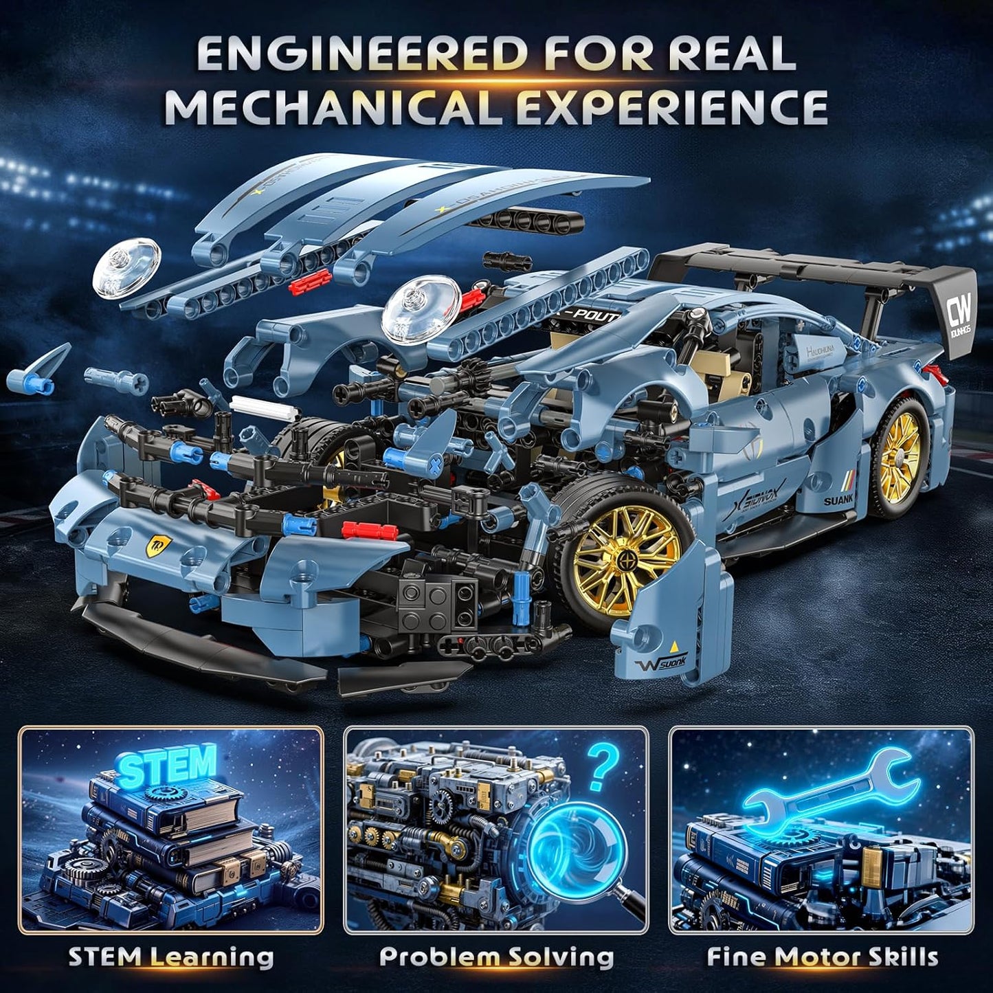 1:14 Chodia Race Car Building Blocks Kit (973 PCS)