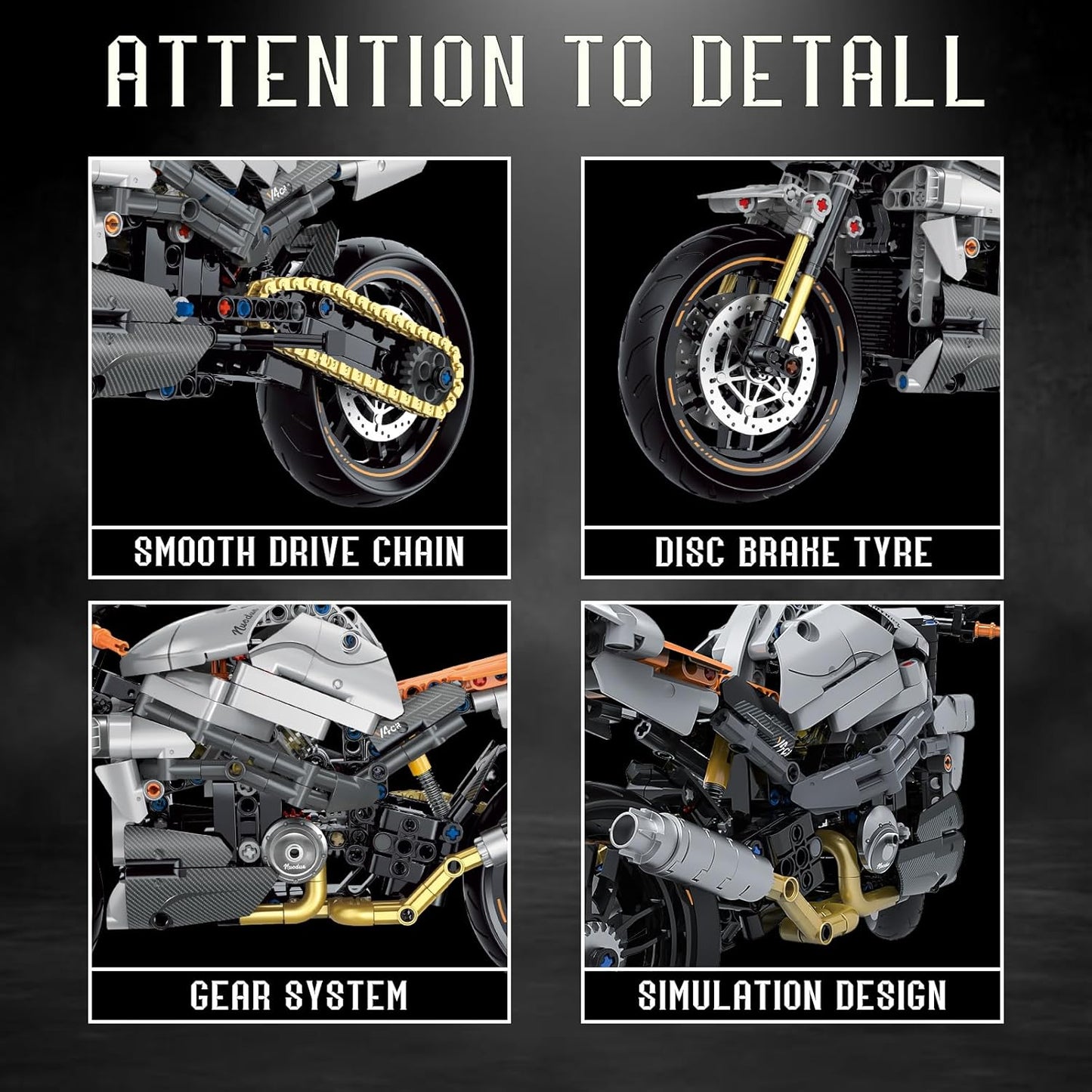 1:8 Motorcycle Building Set for Adults, Building Blocks for Adults(579PCS)