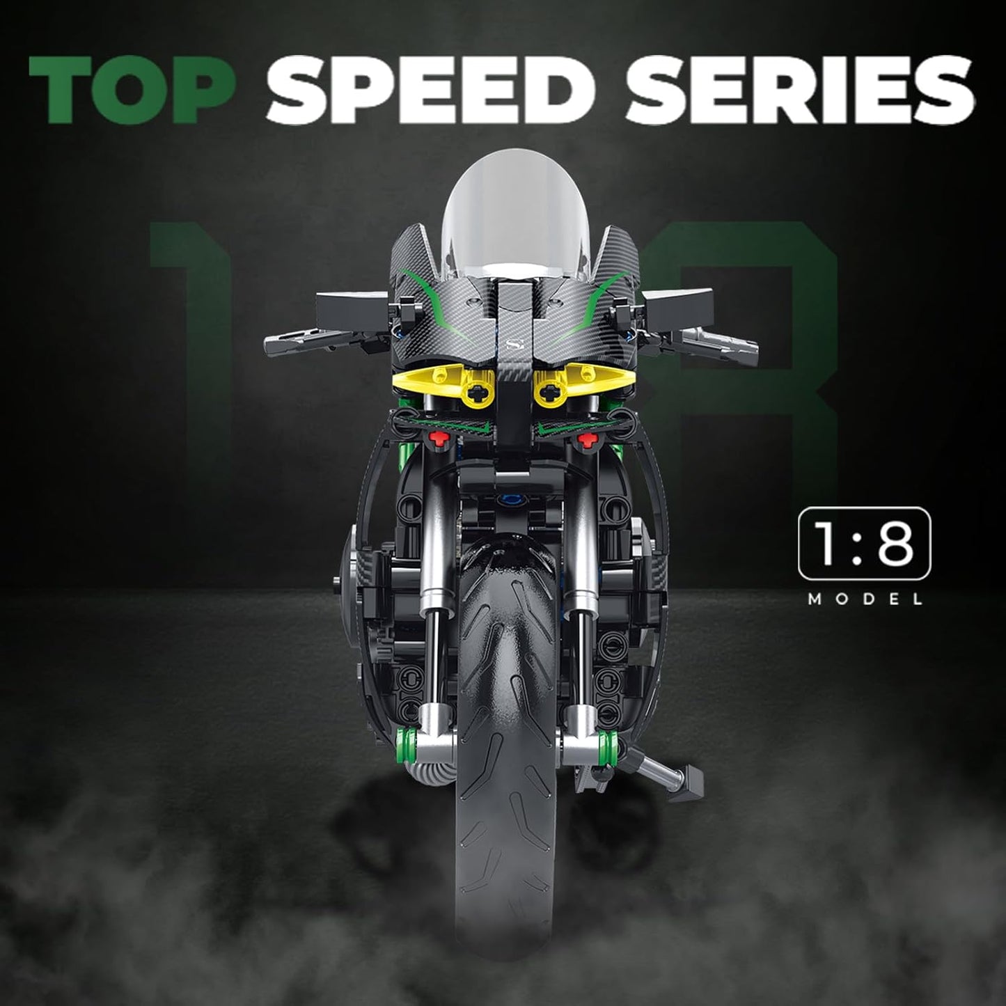 1:8 Motorcycle Building Set for Adults,Kickstand for Display(511PCS)