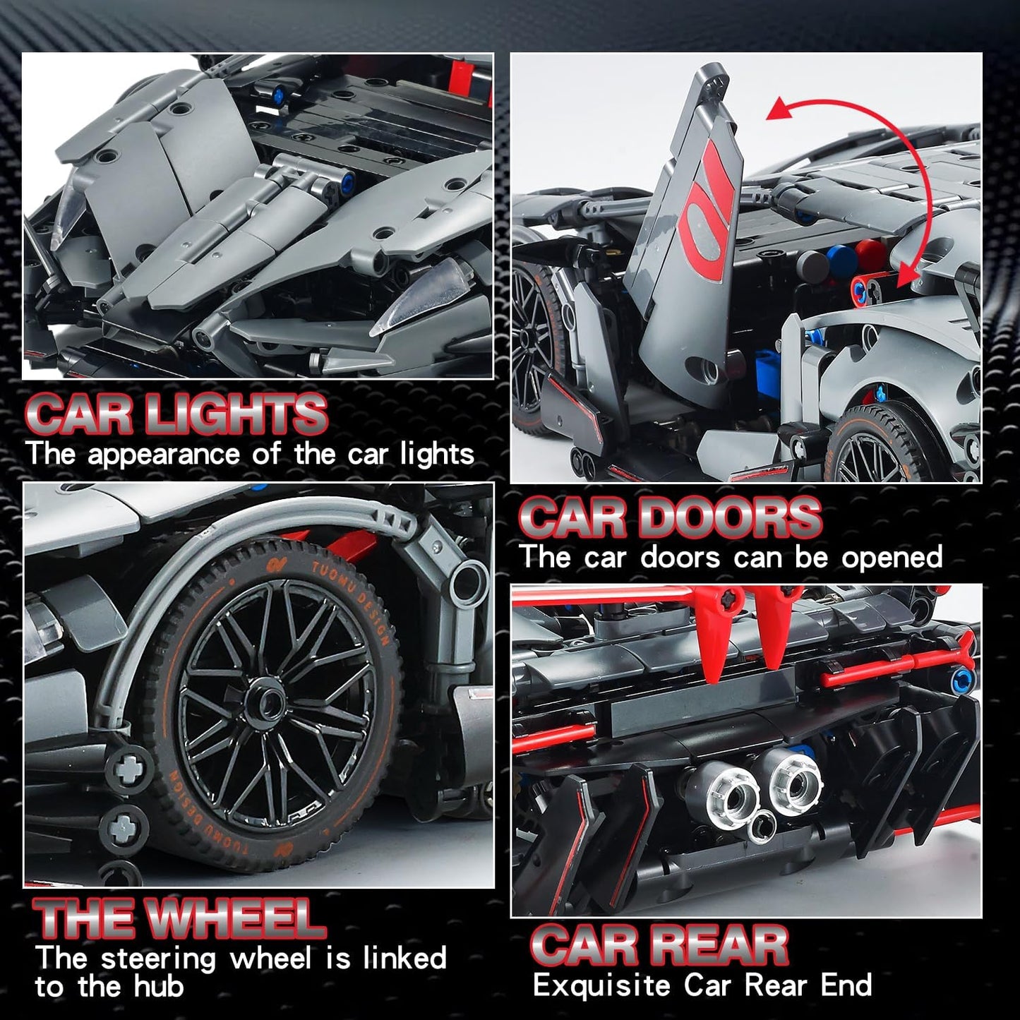 1:14 Technic Cars Building Block Toy Decor Model