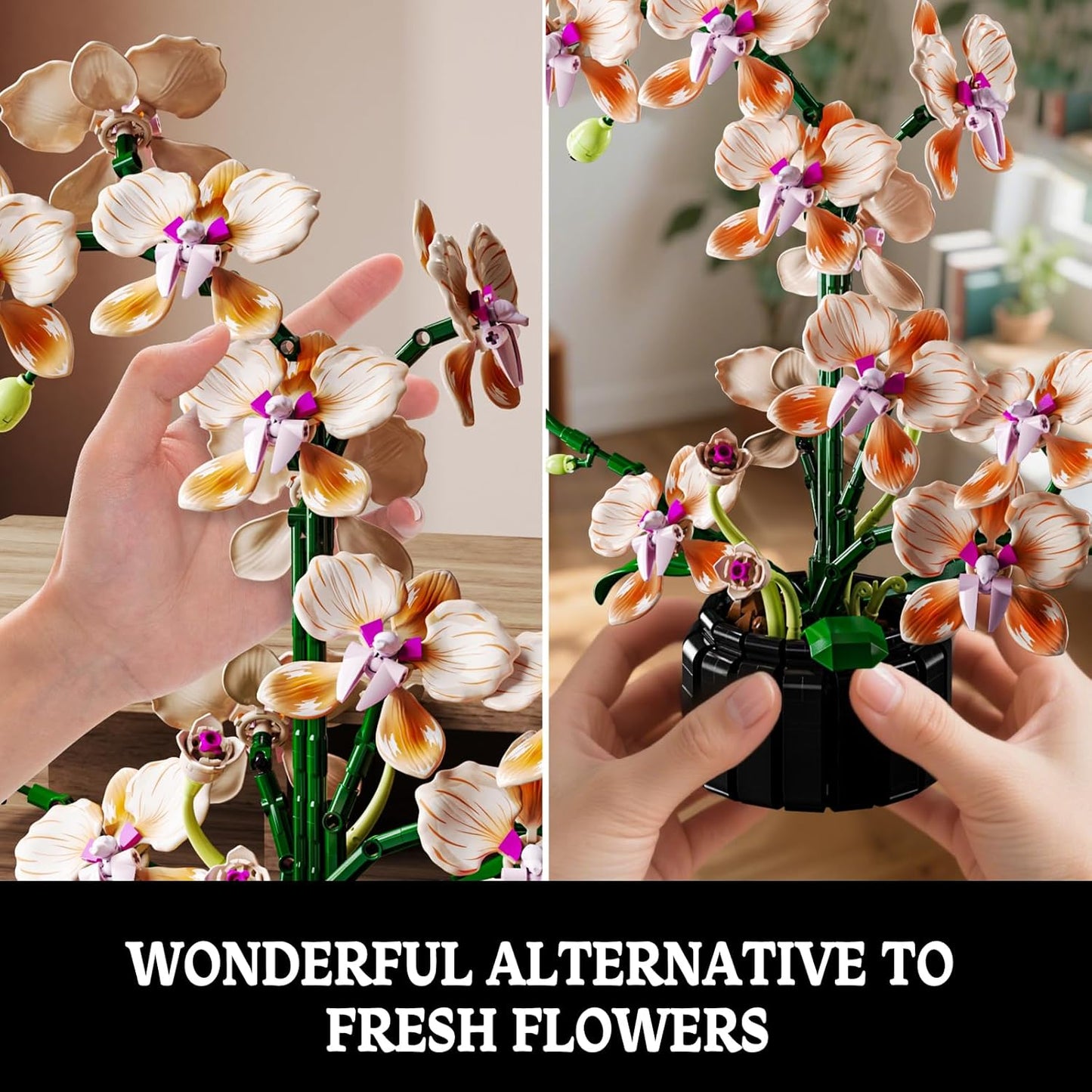 Orchid Building Sets Artificial Flowers Plant Gifts
