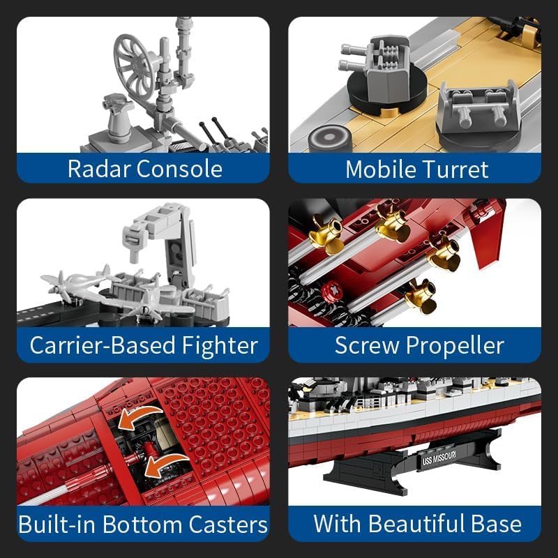 Military Series World War II Battleship Building Kit 2228 Pieces