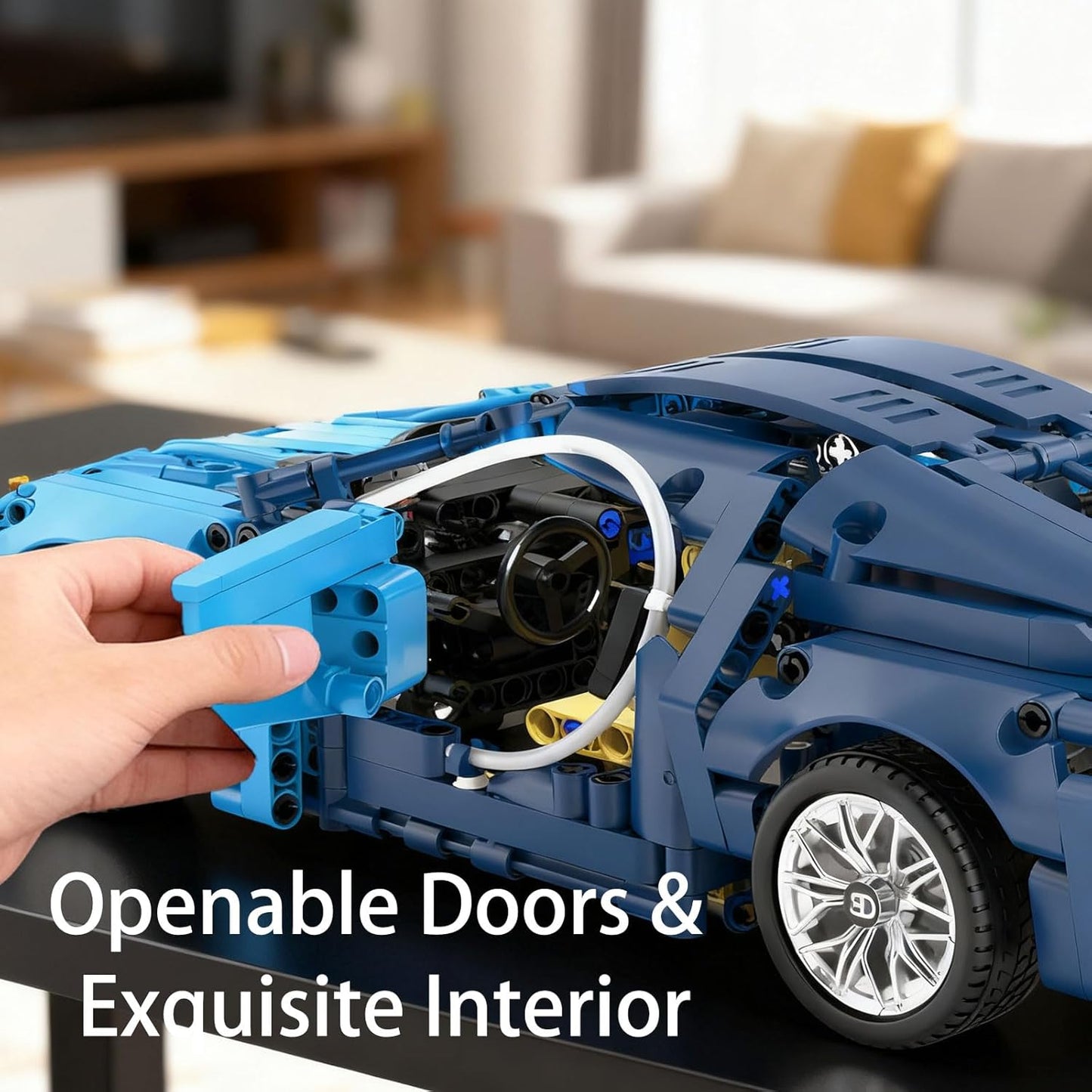 1:14 MOC Collectible Toy Blue Race Car Model Kit (1144pcs)