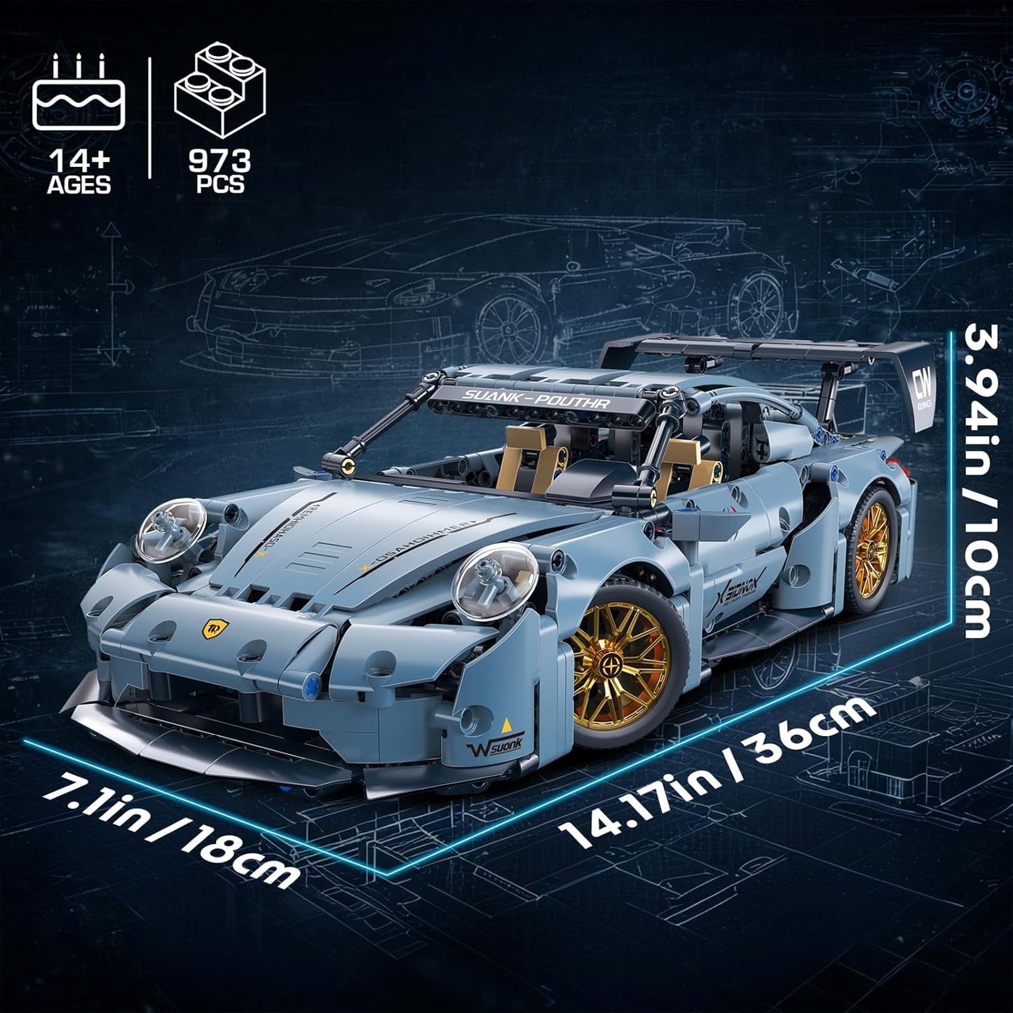 1:14 Chodia Race Car Building Blocks Kit (973 PCS)