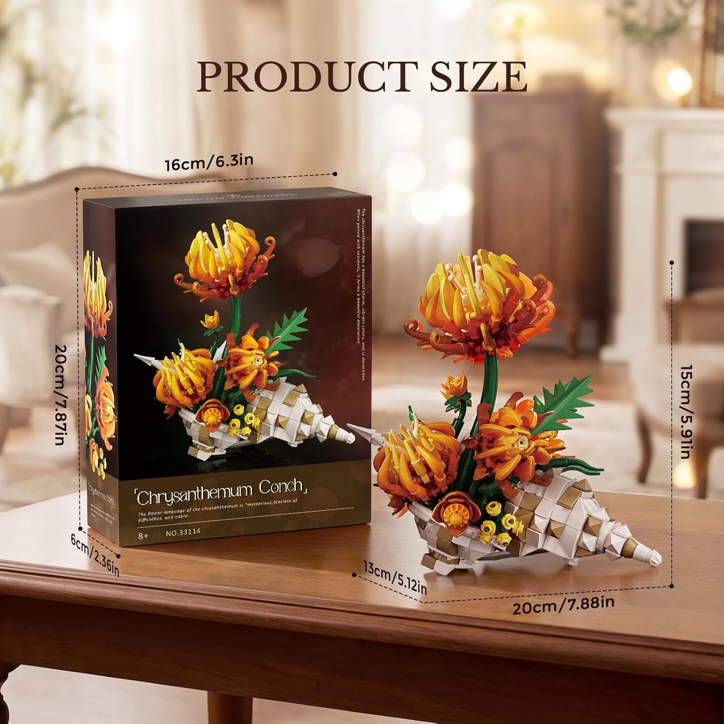 Chrysanthemum Conch Botanicals Building Set for Adults（585Pcs）