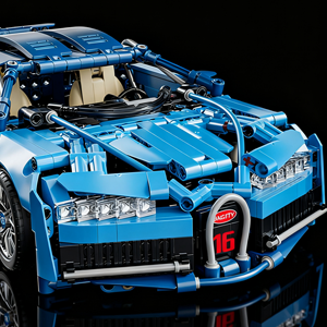 1:14 MOC Collectible Toy Blue Race Car Model Kit (1144pcs)