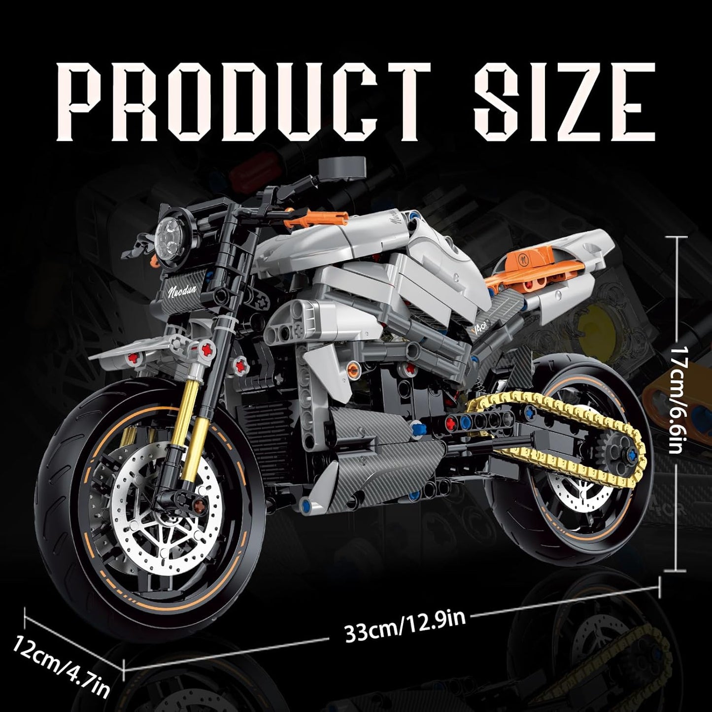 1:8 Motorcycle Building Set for Adults, Building Blocks for Adults(579PCS)