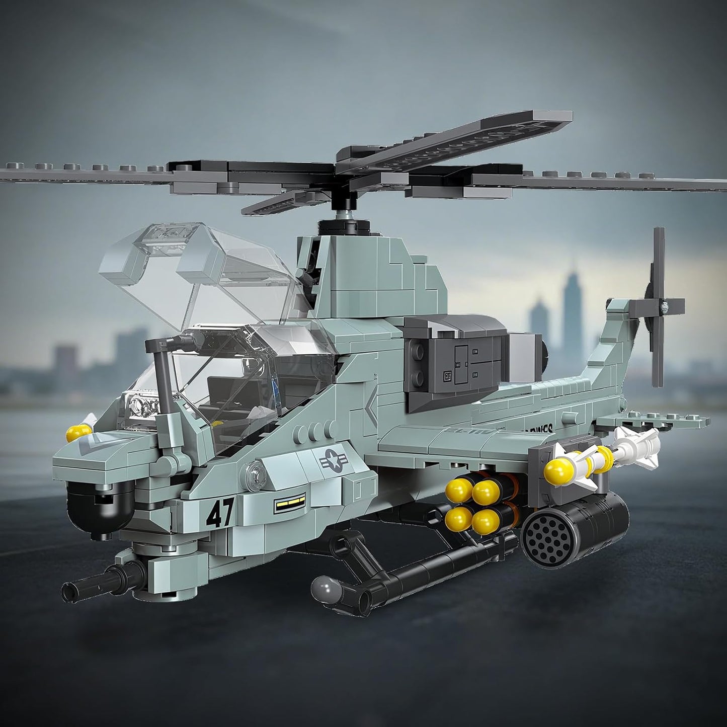 AH-1Z Viper Attack Helicopter Building Block Set (597 Pieces)