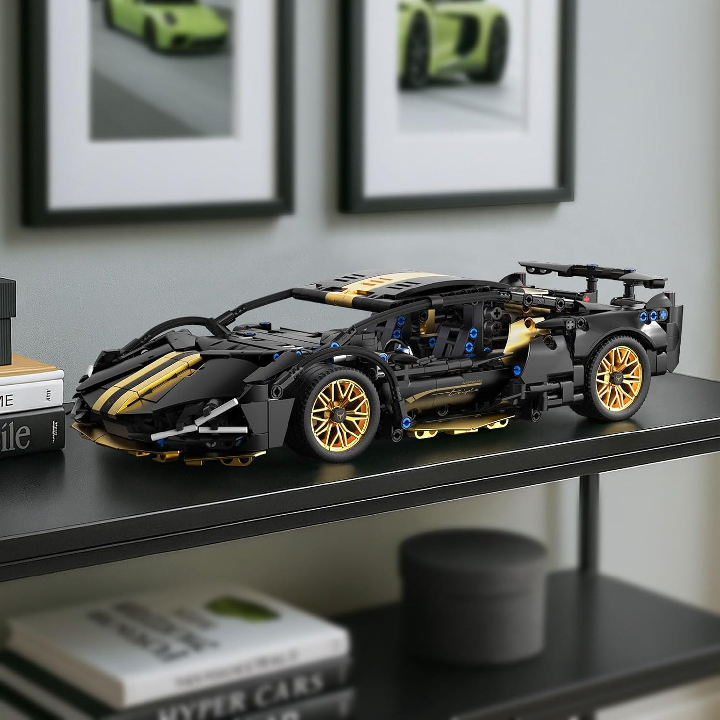 1:14 MOC Black Race Car Model Kits(1309 Pieces)