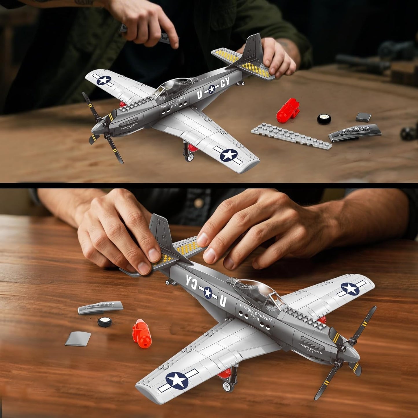 P51 Mustang Fighter Jet Building Set