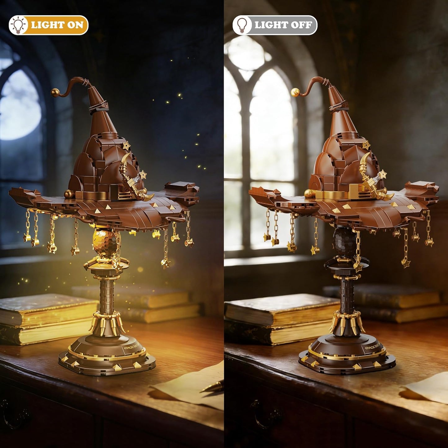 Magical Wizard Sorting Hat Building Blocks Lamp | LED Night Light (698 PCS)