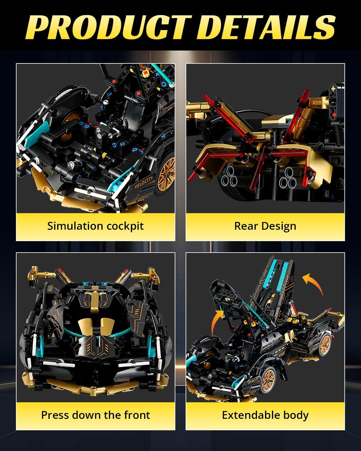 1:14 V12 Technic Super Sports Cars Model Sets(1314 PCS)