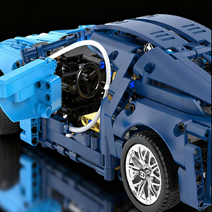 1:14 MOC Collectible Toy Blue Race Car Model Kit (1144pcs)