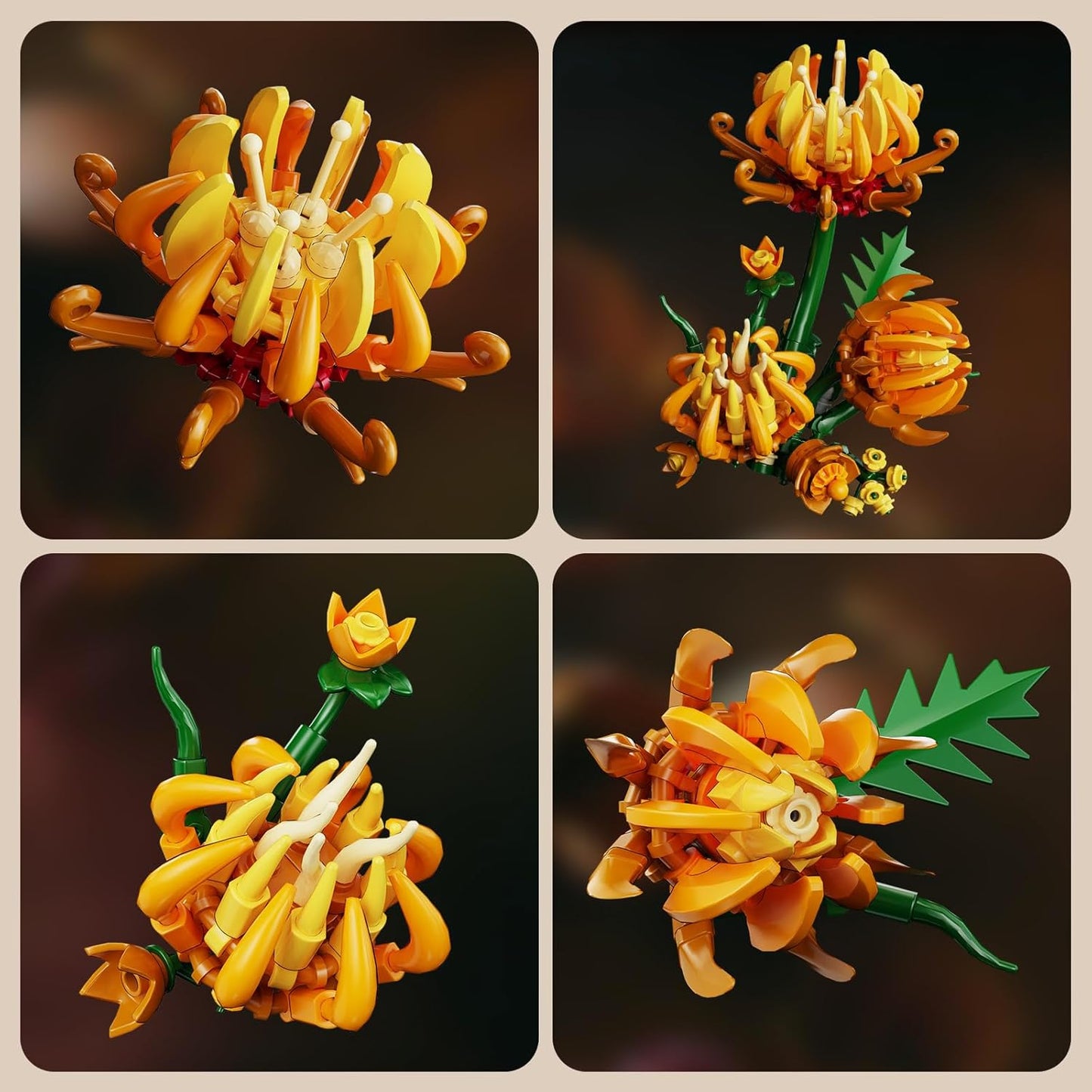 Chrysanthemum Conch Botanicals Building Set for Adults（585Pcs）