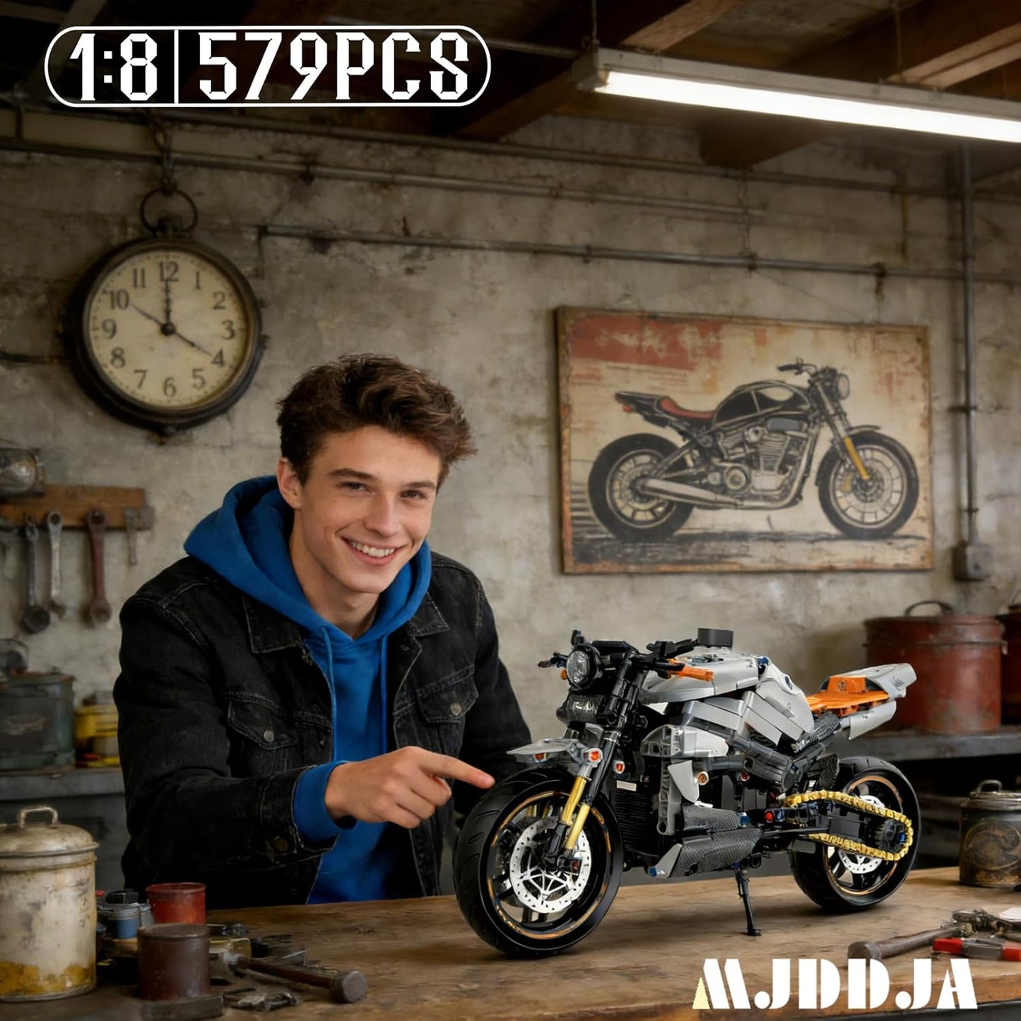 1:8 Motorcycle Building Set for Adults, Building Blocks for Adults(579PCS)