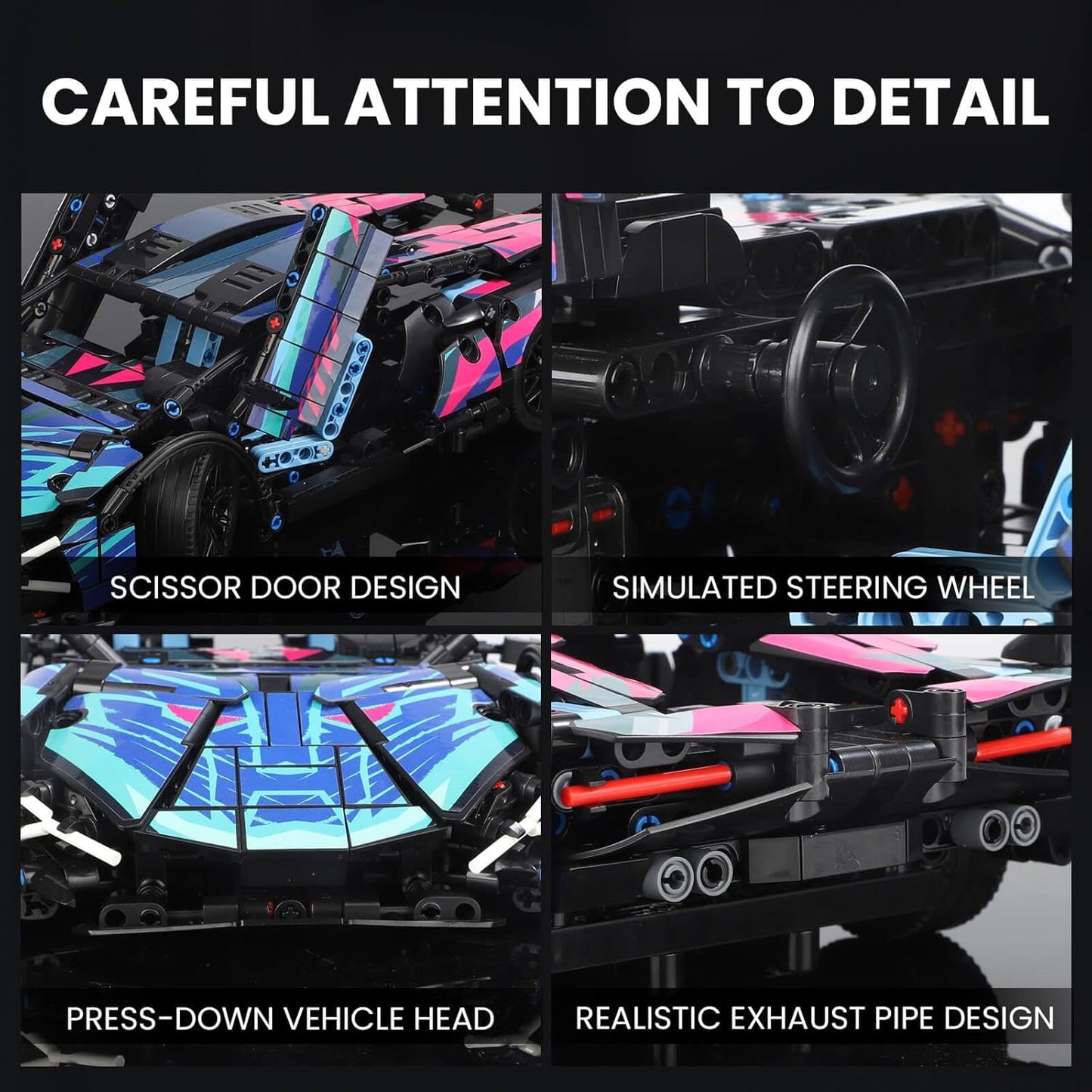 1:14 MOC Toys Car Building Kit, Racing Car Model Kits