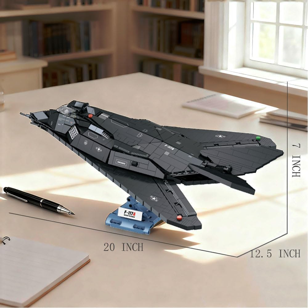 Military Fighter Building Set for Adults, F-117 A Nighthawk Aircraft Plane Model Kit