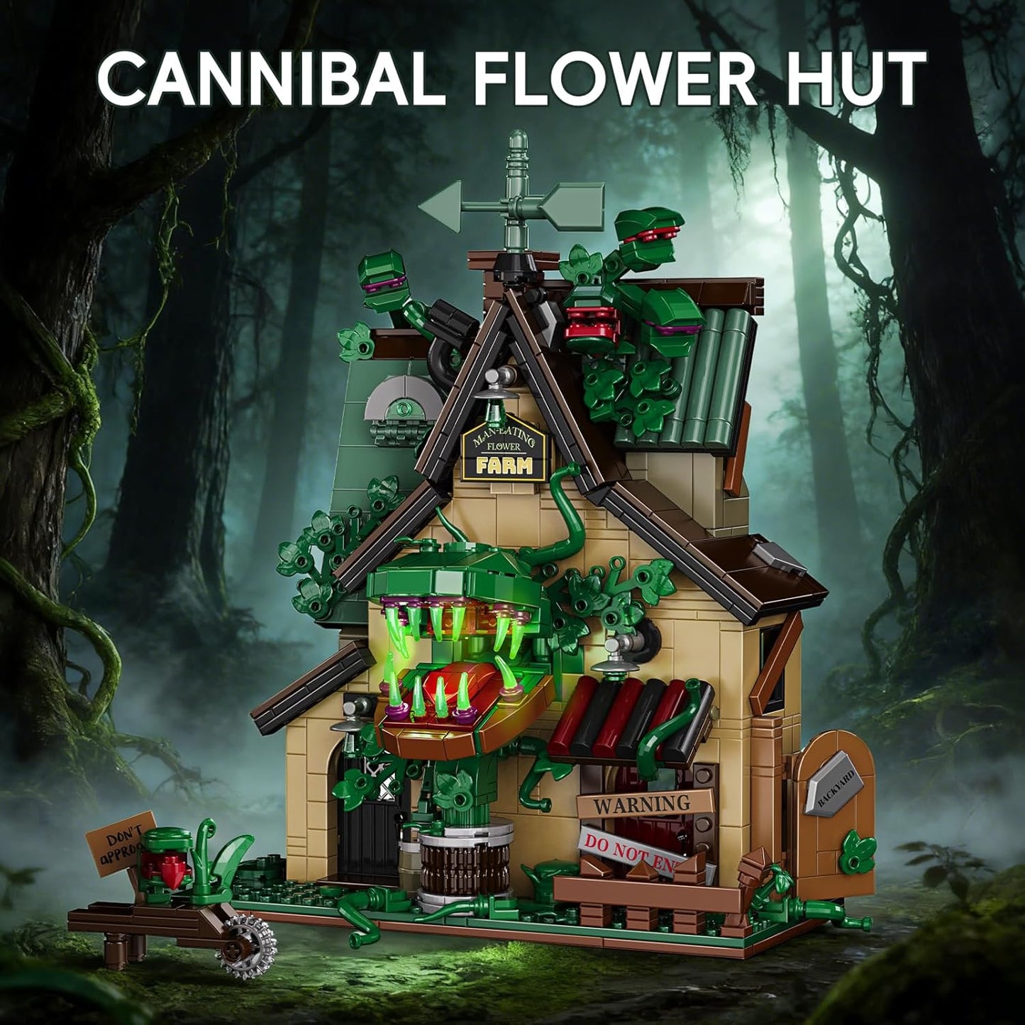 Haunted House Building Set Man-Eating Flower Farm Architecture Model Kit