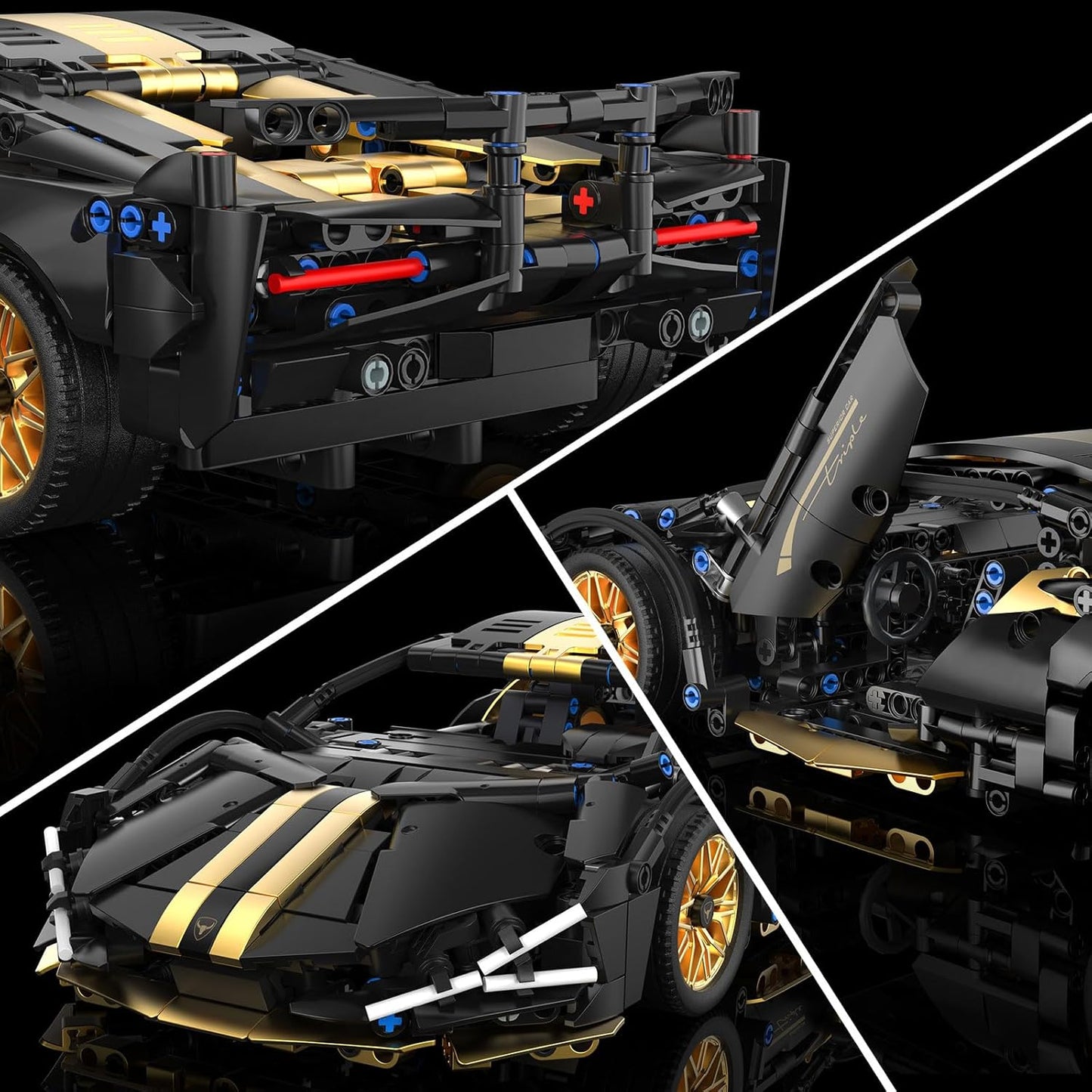 1:14 MOC Black Race Car Model Kits(1309 Pieces)