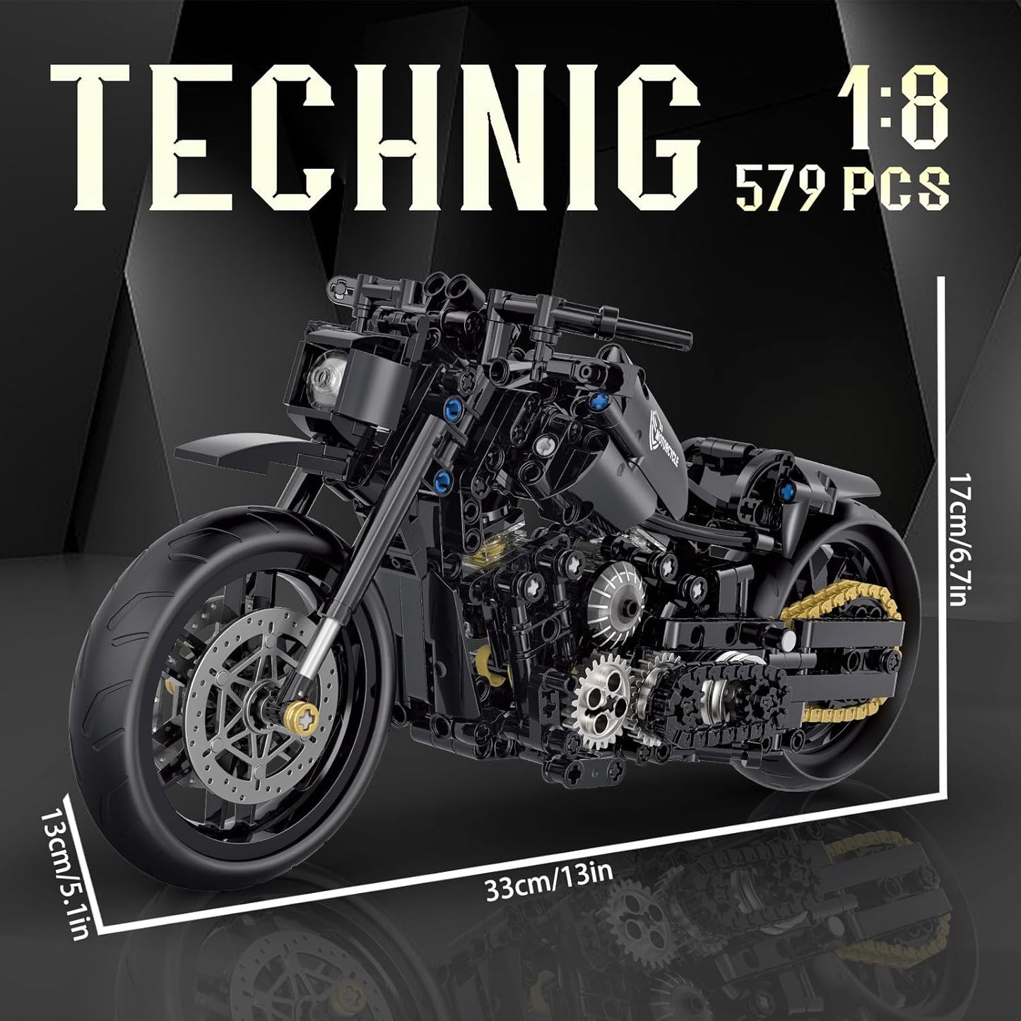 1:8 Motorcycle Building Set for Adults, Building Blocks for Adults(579PCS)