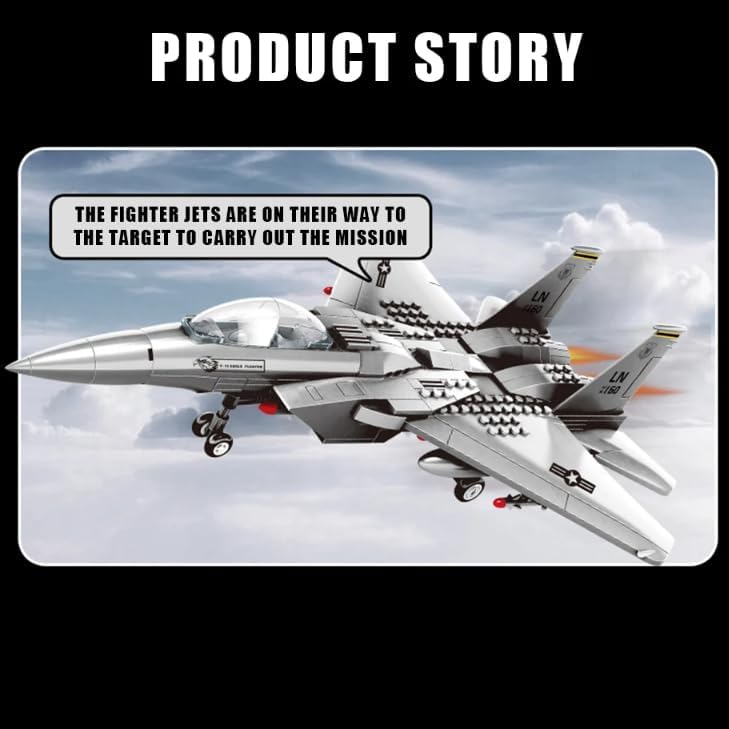 Fighter Jet Building Block Set 227 Pcs F-15 Eagle Fighter Jet Building Toys Set