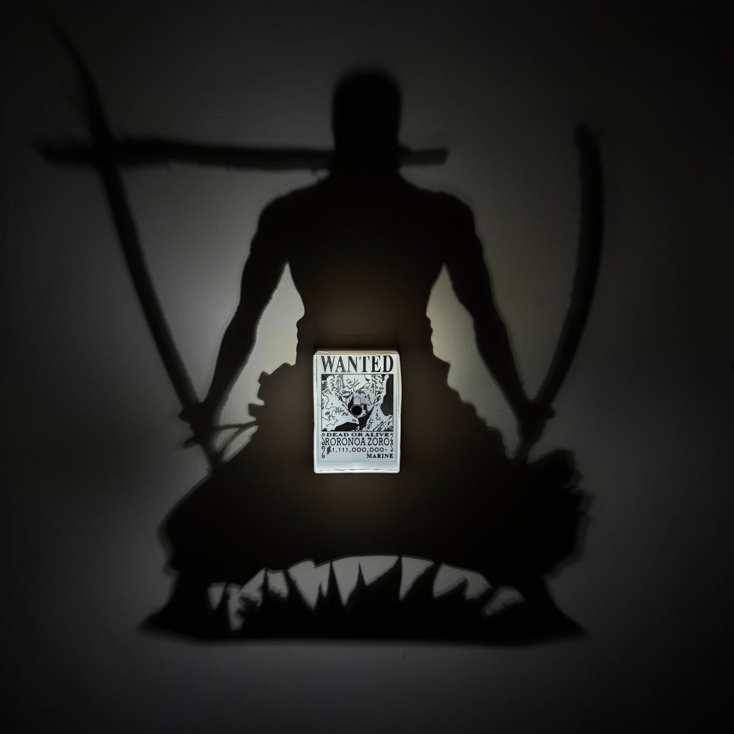 Roronoa Zoro LED Shadow Lamp, Anime Silhouette Night Light for Bedroom Decor, Cool Anime Gift for Fans
