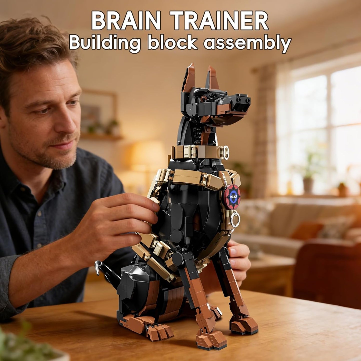 Doberman Police Dog Building Blocks(376PCS)