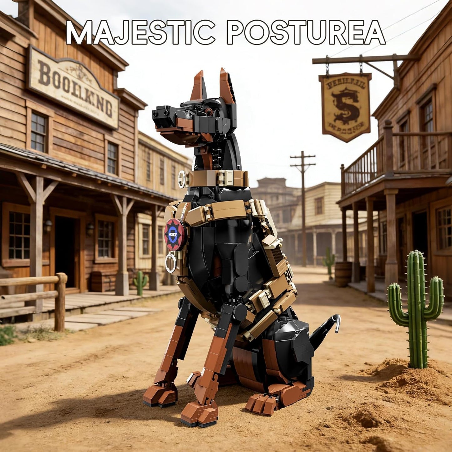 Doberman Police Dog Building Blocks(376PCS)