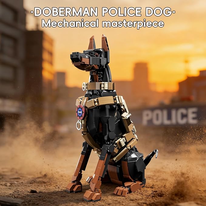 Doberman Police Dog Building Blocks(376PCS)