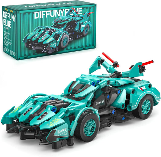 1:18 MOC Black Super Race Car Toy Model Kit